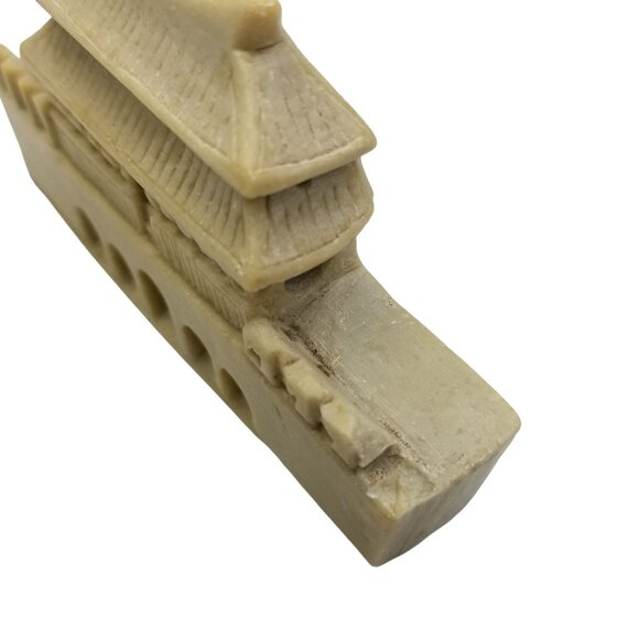 Vintage Hand-Carved Stone Asian Pagoda Netsuke Sculpture - Picture 6 of 12